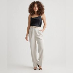 Quince stretch crepe pleated wide leg pant Sand 0